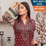 Three Star Printed Lawn 3 Pcs Un-Stitched Suit Vol 5 - 3-A, Women, 3Pcs Shalwar Suit, Al-Dawood Textiles, Chase Value