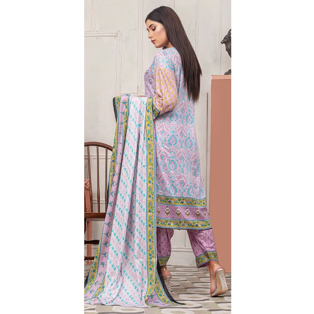 Three Star Printed Lawn 3 Pcs Un-Stitched Suit Vol 5 - 5-A, Women, 3Pcs Shalwar Suit, Al Dawood Textiles, Chase Value