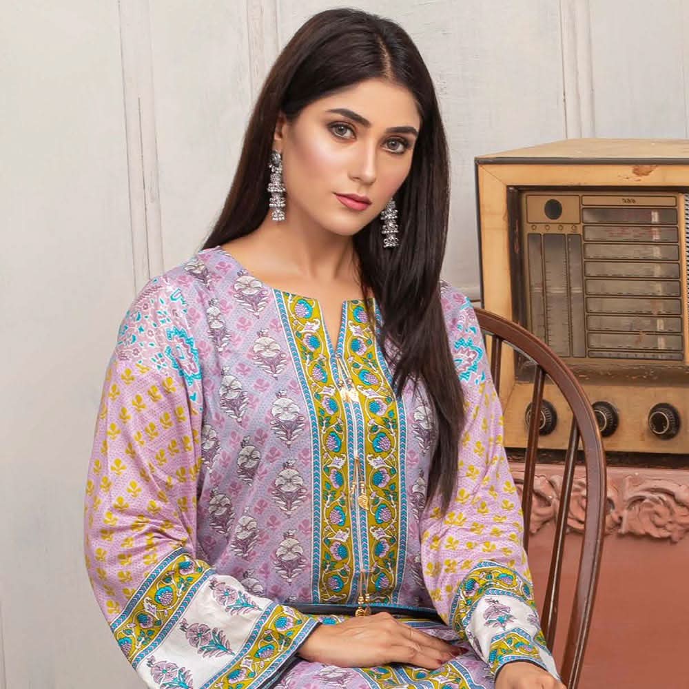 Three Star Printed Lawn 3 Pcs Un-Stitched Suit Vol 5 - 5-A, Women, 3Pcs Shalwar Suit, Al Dawood Textiles, Chase Value