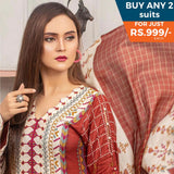 Three Star Printed Lawn 3 Pcs Un-Stitched Suit Vol 5 - 6-A, Women, 3Pcs Shalwar Suit, Al Dawood Textiles, Chase Value