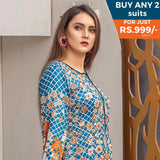 Three Star Printed Lawn 3 Pcs Un-Stitched Suit Vol 5 - 7-A, Women, 3Pcs Shalwar Suit, Al-Dawood Textiles, Chase Value