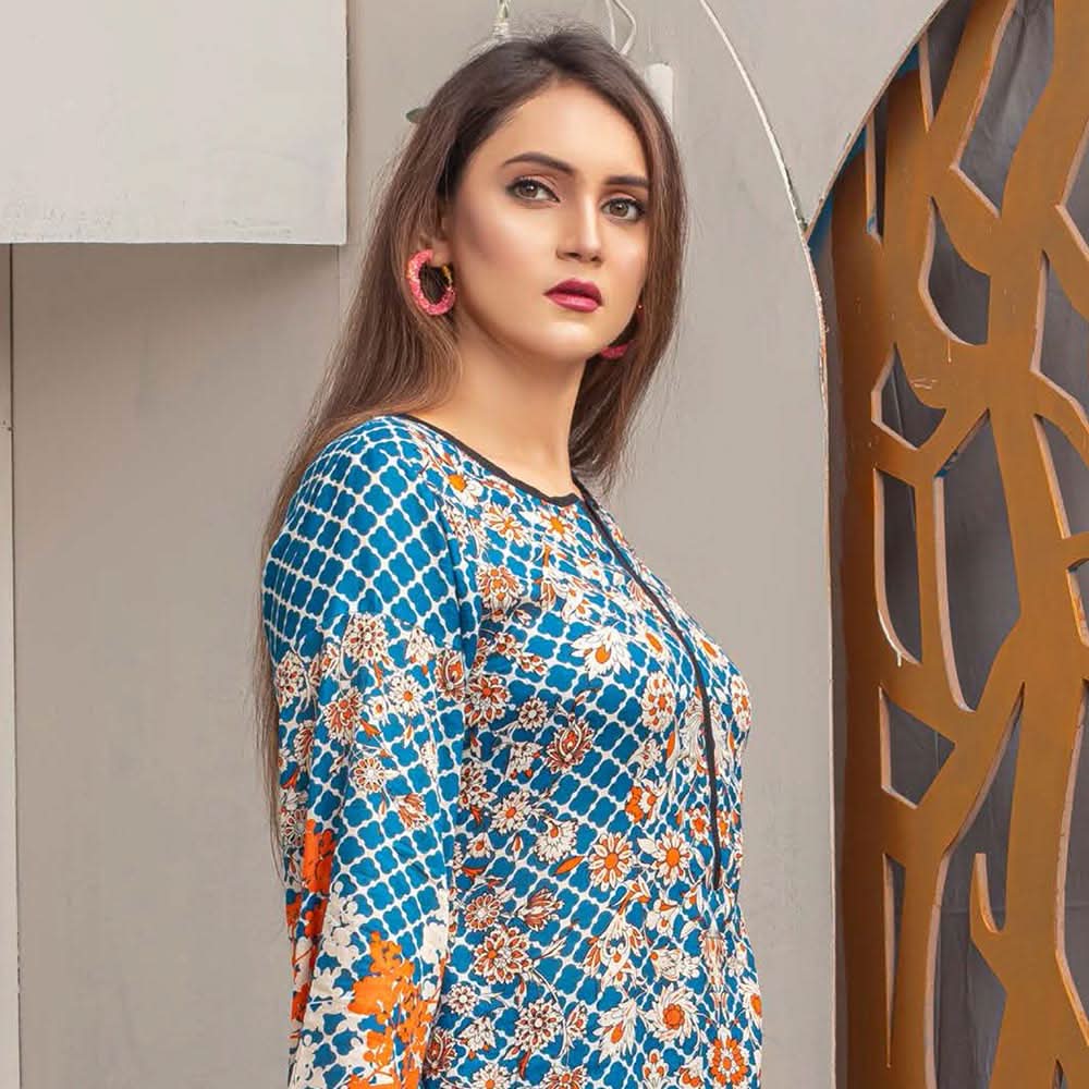 Three Star Printed Lawn 3 Pcs Un-Stitched Suit Vol 5 - 7-A, Women, 3Pcs Shalwar Suit, Al-Dawood Textiles, Chase Value