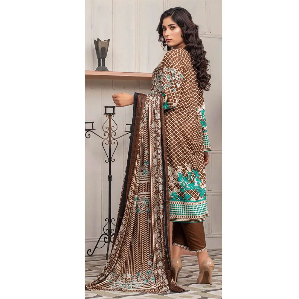 Three Star Printed Lawn 3 Pcs Un-Stitched Suit Vol 5 - 7-B, Women, 3Pcs Shalwar Suit, Al Dawood Textiles, Chase Value