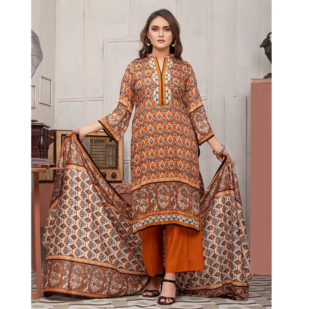 Three Star Printed Lawn 3 Pcs Un-Stitched Suit Vol 5 - 9-A, Women, 3Pcs Shalwar Suit, Al Dawood Textiles, Chase Value