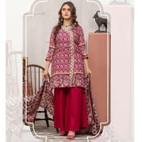 Three Star Printed Lawn 3 Pcs Un-Stitched Suit Vol 5 - 9-B, Women, 3Pcs Shalwar Suit, Al-Dawood Textiles, Chase Value