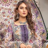 Three Star Printed Lawn 3 Pcs Un-Stitched Suit Vol 5 - 1-B, Women, 3Pcs Shalwar Suit, Al-Dawood Textiles, Chase Value