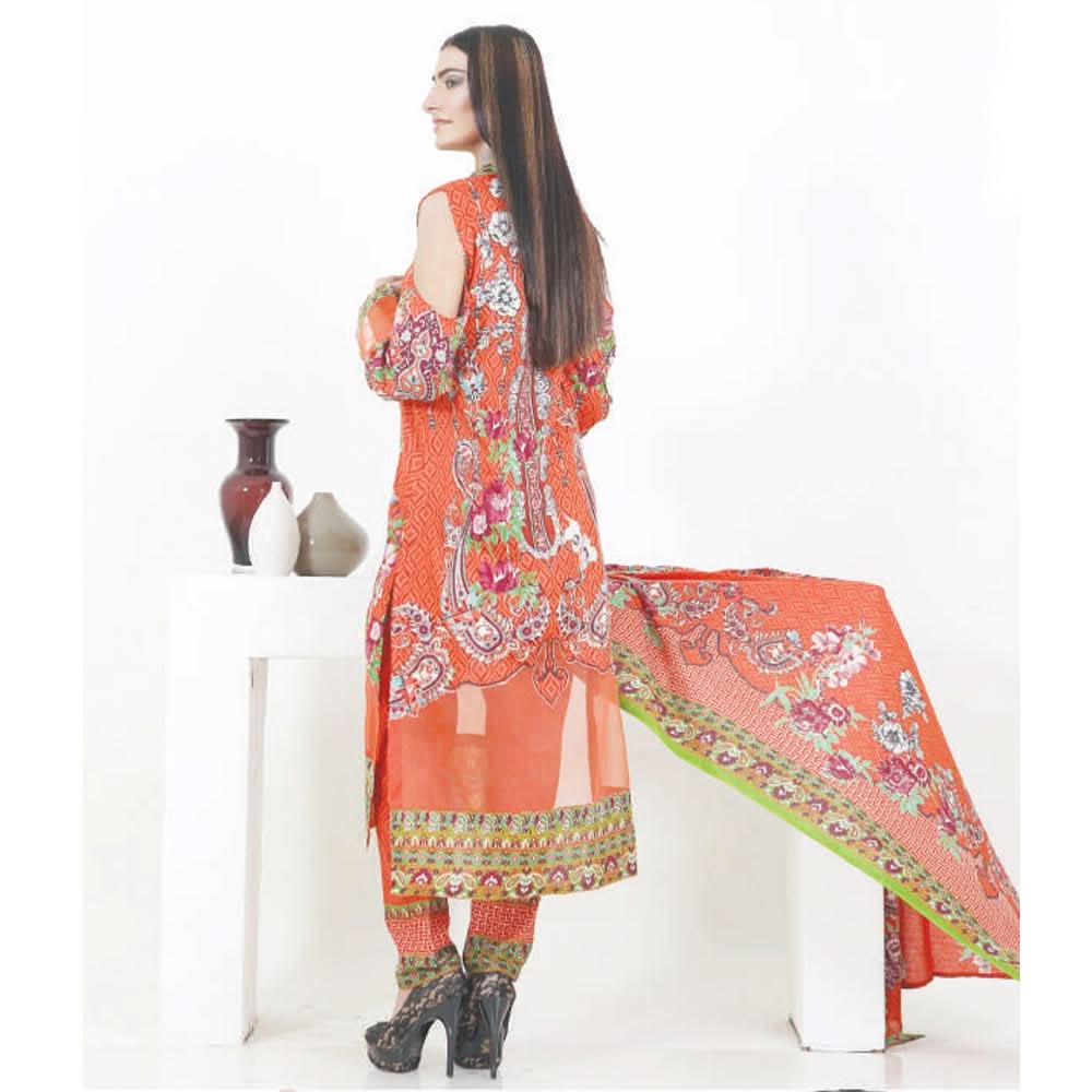 Three Star Printed Lawn 3 Pcs Un-Stitched Suit Vol 4 - 3-A, Women, 3Pcs Shalwar Suit, Al Dawood Textiles, Chase Value