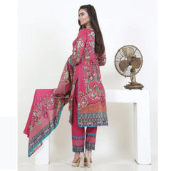 Three Star Printed Lawn 3 Pcs Un-Stitched Suit Vol 4 - 3-B, Women, 3Pcs Shalwar Suit, Al-Dawood Textiles, Chase Value