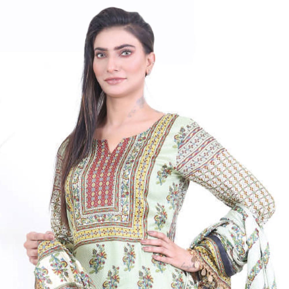 Three Star Printed Lawn 3 Pcs Un-Stitched Suit Vol 4 - 5-A, Women, 3Pcs Shalwar Suit, Al-Dawood Textiles, Chase Value