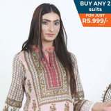 Three Star Printed Lawn 3 Pcs Un-Stitched Suit Vol 4 - 5-B, Women, 3Pcs Shalwar Suit, Al-Dawood Textiles, Chase Value
