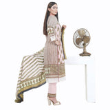 Three Star Printed Lawn 3 Pcs Un-Stitched Suit Vol 4 - 5-B, Women, 3Pcs Shalwar Suit, Al-Dawood Textiles, Chase Value