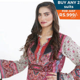 Three Star Printed Lawn 3 Pcs Un-Stitched Suit Vol 4 - 7-A, Women, 3Pcs Shalwar Suit, Al-Dawood Textiles, Chase Value
