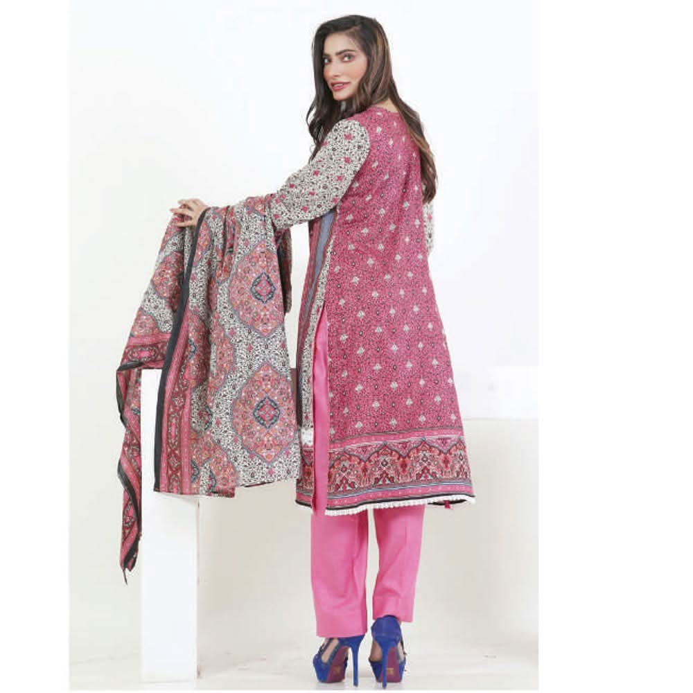 Three Star Printed Lawn 3 Pcs Un-Stitched Suit Vol 4 - 7-A, Women, 3Pcs Shalwar Suit, Al-Dawood Textiles, Chase Value