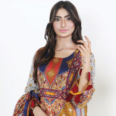 Three Star Printed Lawn 3 Pcs Un-Stitched Suit Vol 4 - 7-B, Women, 3Pcs Shalwar Suit, Al-Dawood Textiles, Chase Value
