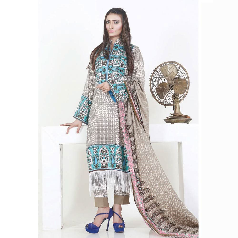 Three Star Printed Lawn 3 Pcs Un-Stitched Suit Vol 4 - 8-A, Women, 3Pcs Shalwar Suit, Al Dawood Textiles, Chase Value