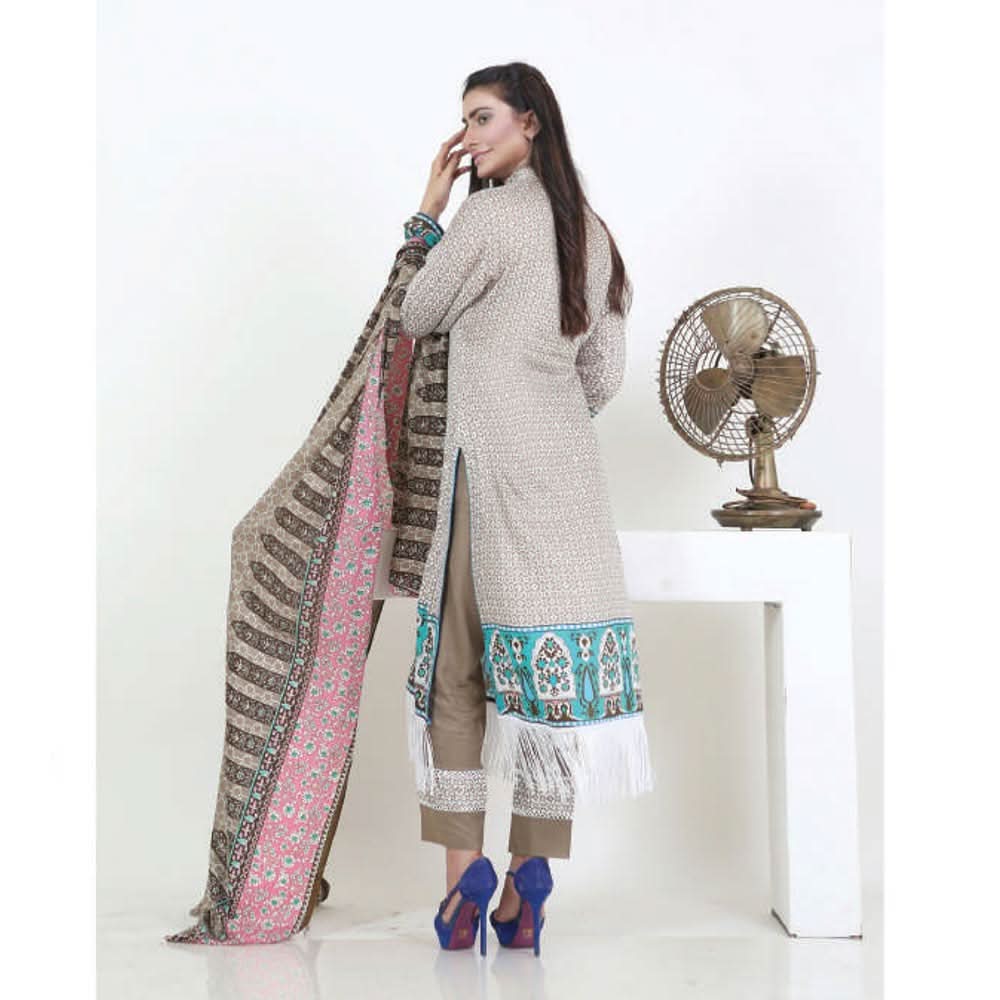 Three Star Printed Lawn 3 Pcs Un-Stitched Suit Vol 4 - 8-A, Women, 3Pcs Shalwar Suit, Al Dawood Textiles, Chase Value