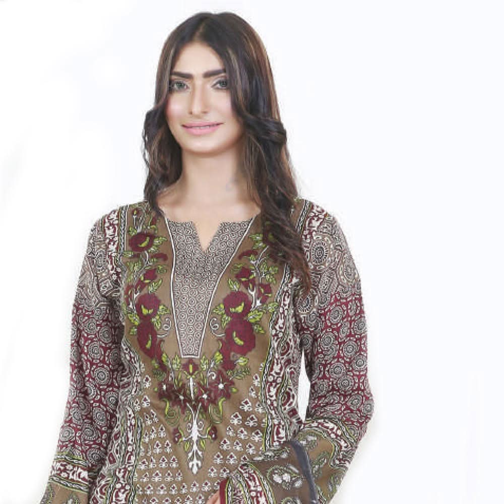 Three Star Printed Lawn 3 Pcs Un-Stitched Suit Vol 4 - 9-A, Women, 3Pcs Shalwar Suit, Al-Dawood Textiles, Chase Value