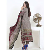 Three Star Printed Lawn 3 Pcs Un-Stitched Suit Vol 4 - 9-A, Women, 3Pcs Shalwar Suit, Al-Dawood Textiles, Chase Value
