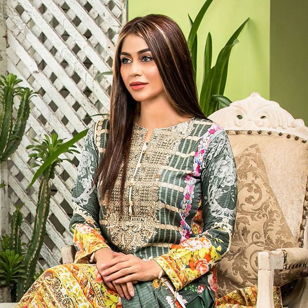 Zarang Embroidered Cotton 3 Piece Un-Stitched Suit - AY2201, Women, 3Pcs Shalwar Suit, Rana Arts, Chase Value