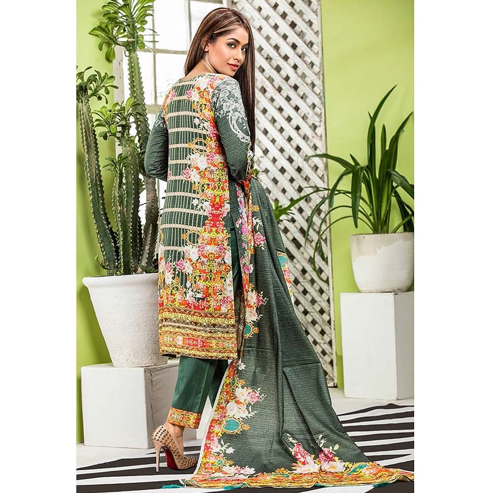 Zarang Embroidered Cotton 3 Piece Un-Stitched Suit - AY2201, Women, 3Pcs Shalwar Suit, Rana Arts, Chase Value