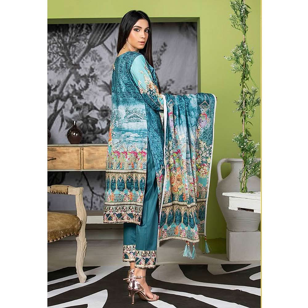 Zarang Embroidered Cotton 3 Piece Un-Stitched Suit - AY2203, Women, 3Pcs Shalwar Suit, Rana Arts, Chase Value