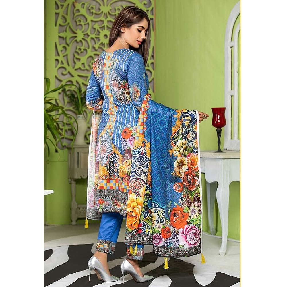 Zarang Embroidered Cotton 3 Piece Un-Stitched Suit - AY2205, Women, 3Pcs Shalwar Suit, Rana Arts, Chase Value