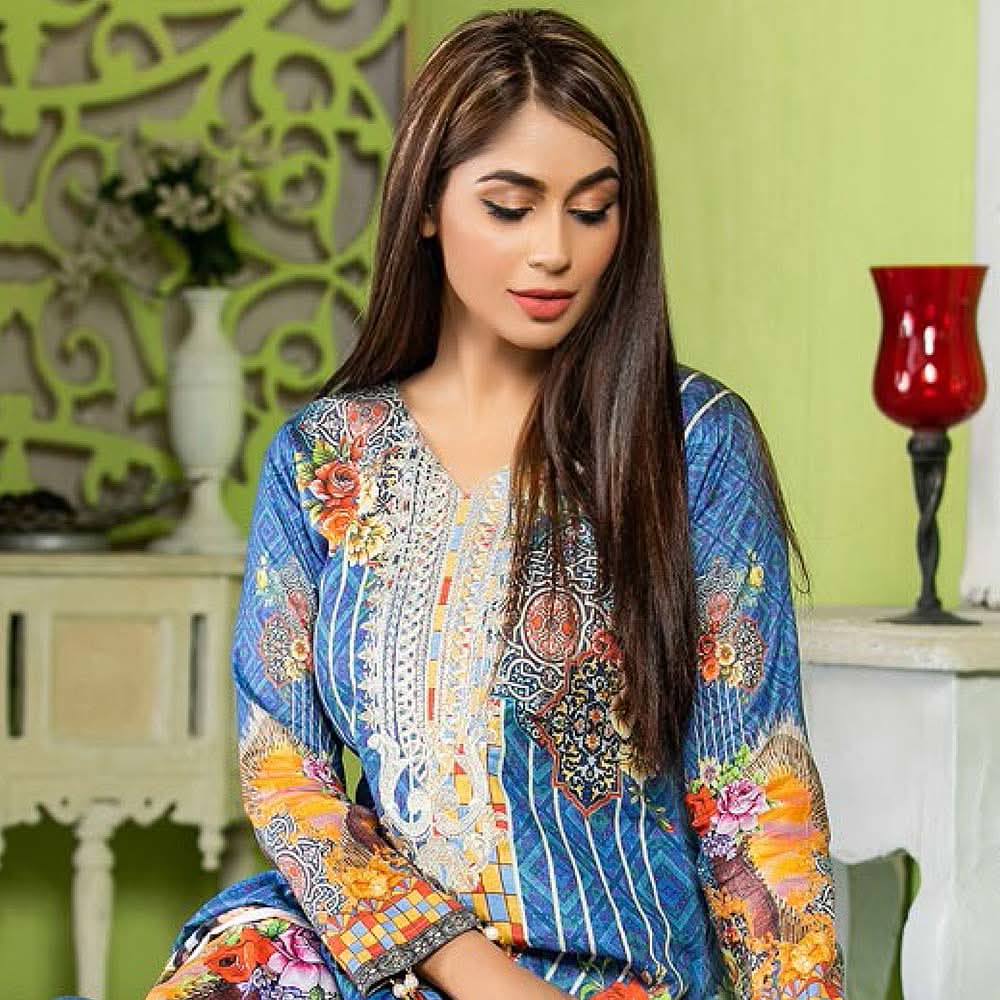 Zarang Embroidered Cotton 3 Piece Un-Stitched Suit - AY2205, Women, 3Pcs Shalwar Suit, Rana Arts, Chase Value