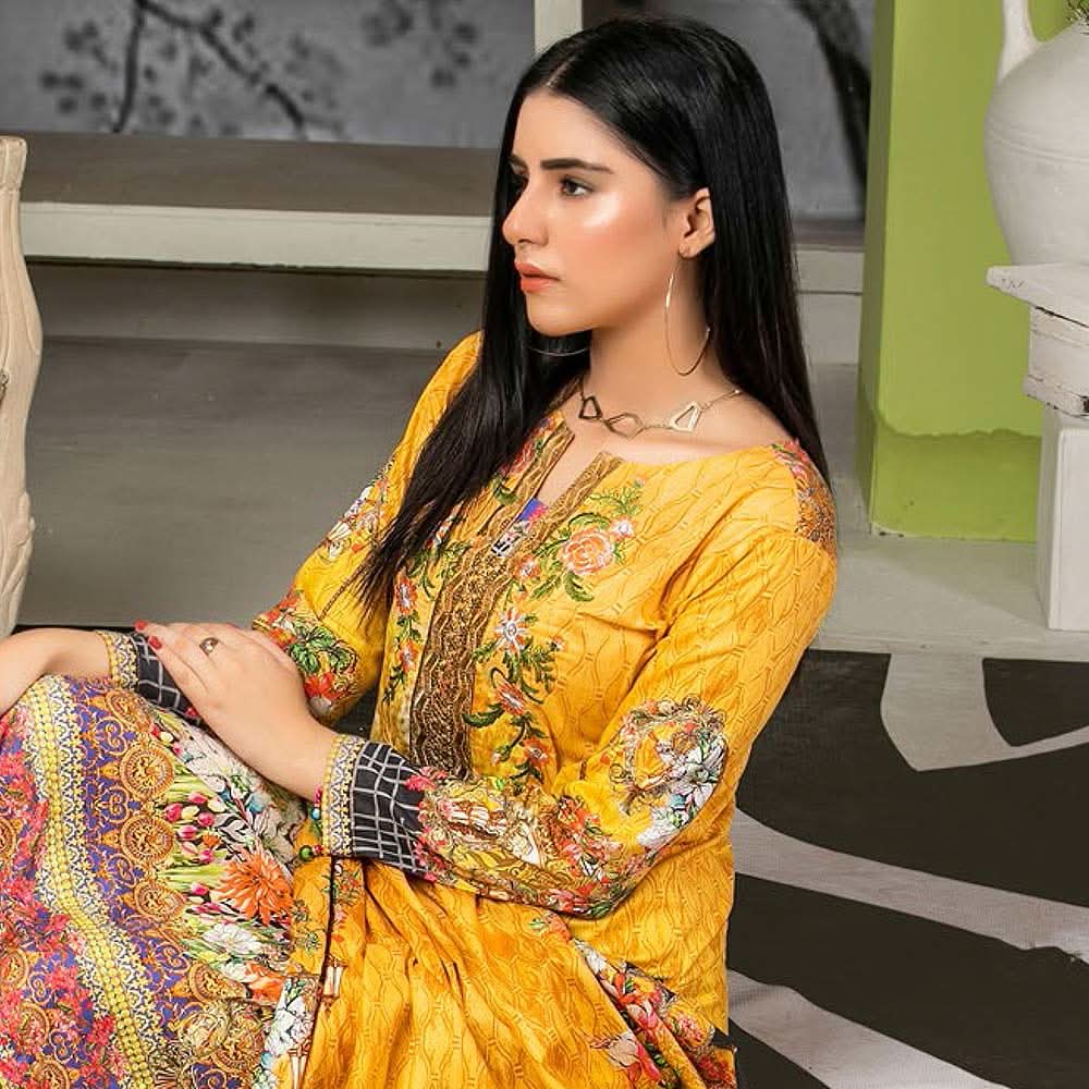 Zarang Embroidered Cotton 3 Piece Un-Stitched Suit - AY2211, Women, 3Pcs Shalwar Suit, Rana Arts, Chase Value