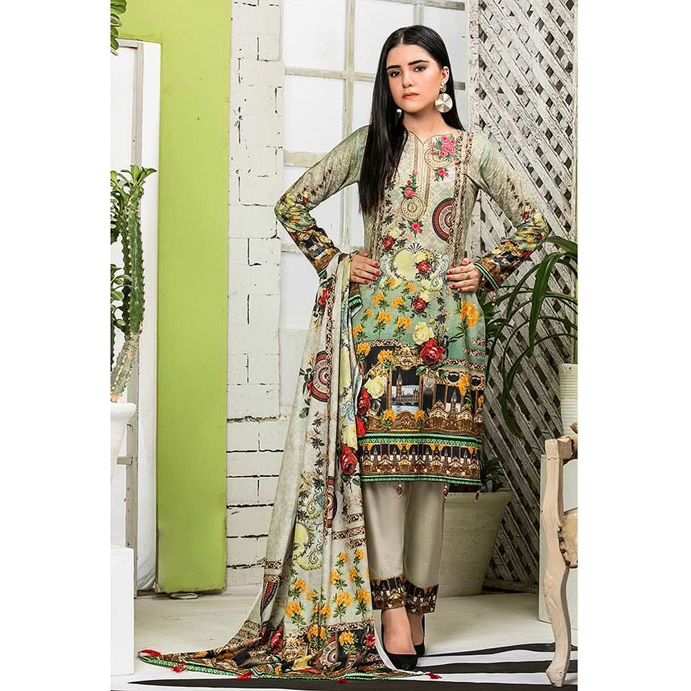 Zarang Embroidered Cotton 3 Piece Un-Stitched Suit - AY2212, Women, 3Pcs Shalwar Suit, Rana Arts, Chase Value