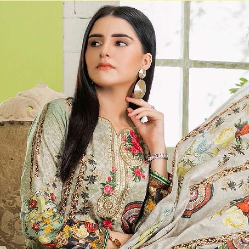 Zarang Embroidered Cotton 3 Piece Un-Stitched Suit - AY2212, Women, 3Pcs Shalwar Suit, Rana Arts, Chase Value