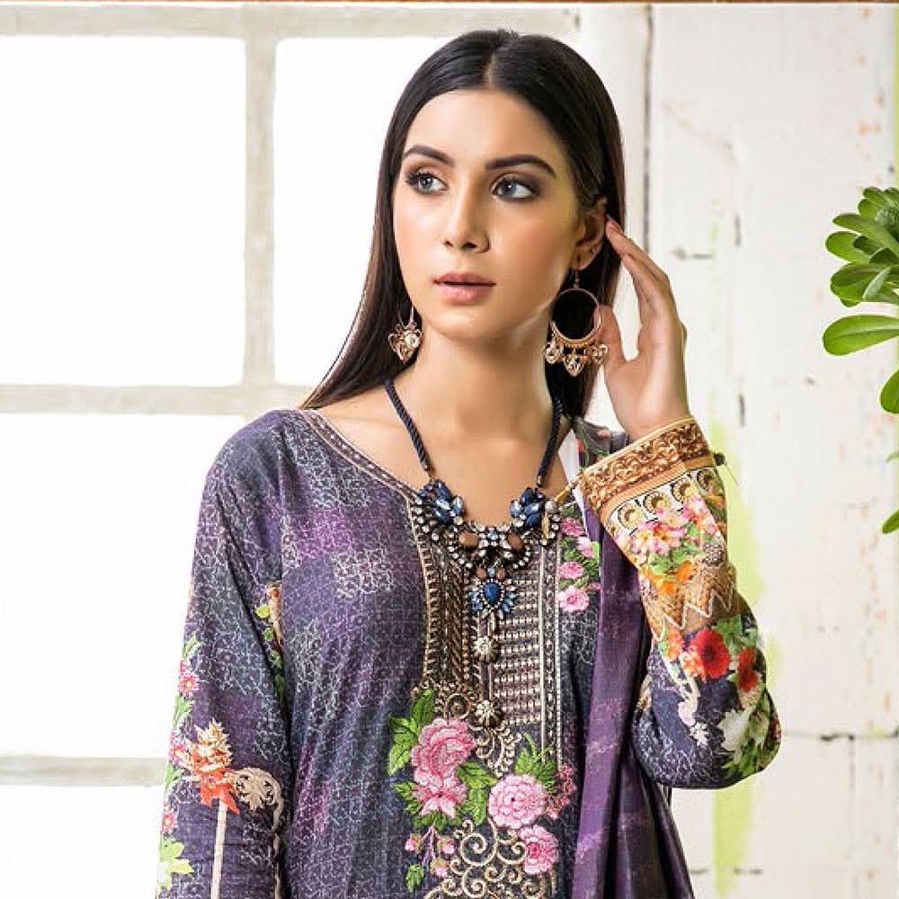 Zarang Embroidered Cotton 3 Piece Un-Stitched Suit - AY2213, Women, 3Pcs Shalwar Suit, Rana Arts, Chase Value