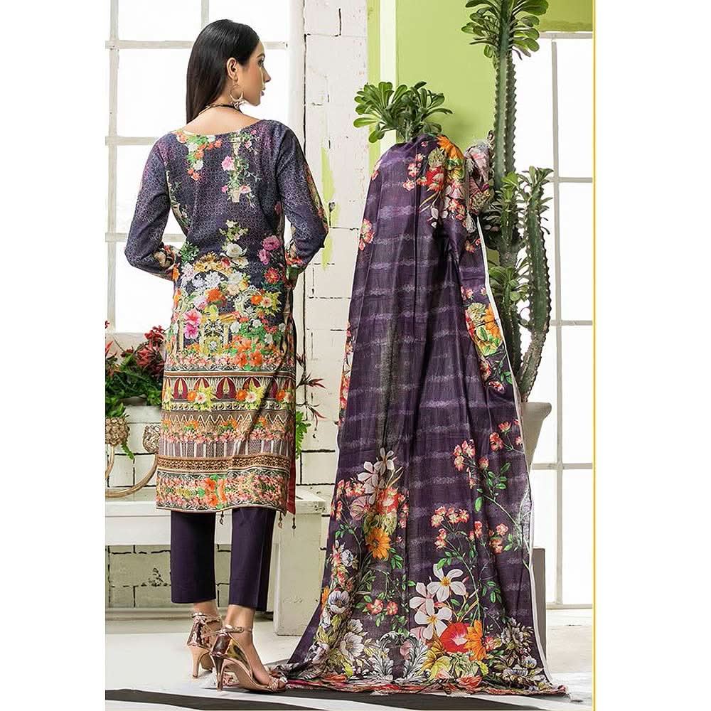 Zarang Embroidered Cotton 3 Piece Un-Stitched Suit - AY2213, Women, 3Pcs Shalwar Suit, Rana Arts, Chase Value