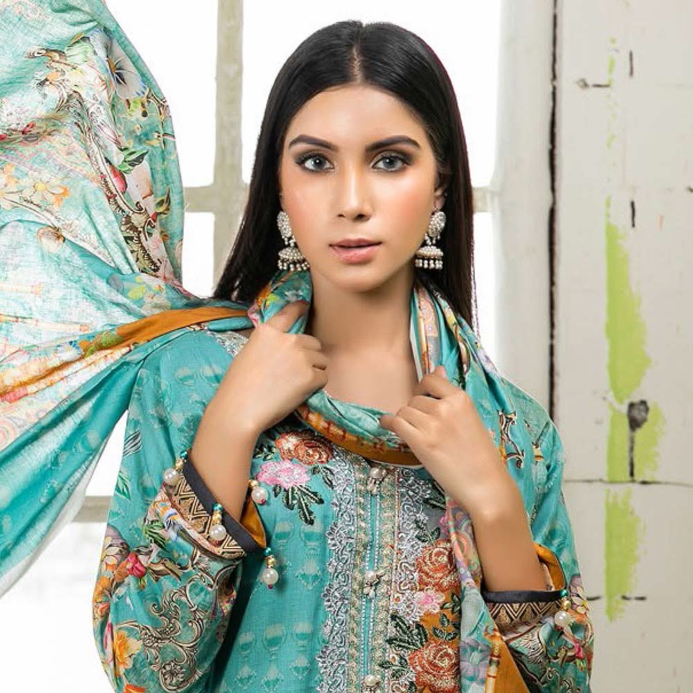 Zarang Embroidered Cotton 3 Piece Un-Stitched Suit - AY2215, Women, 3Pcs Shalwar Suit, Rana Arts, Chase Value