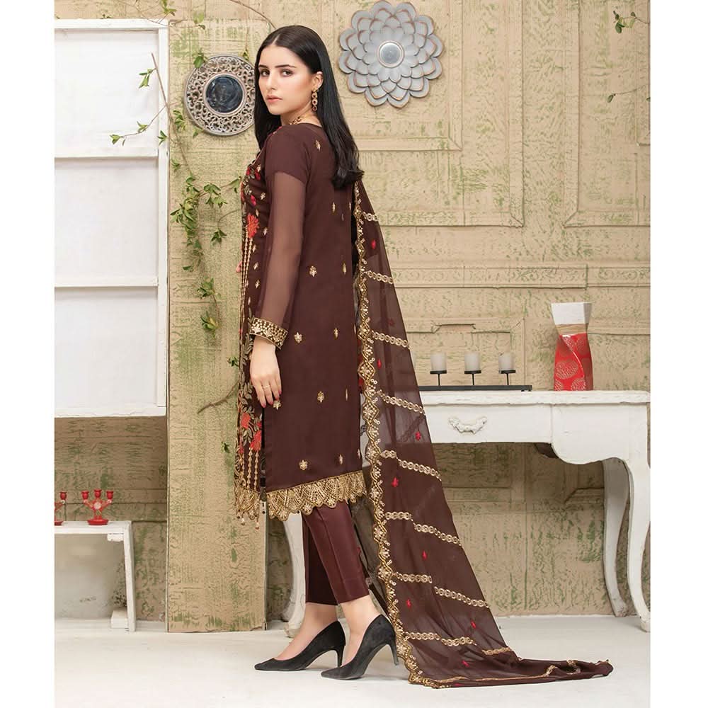 Luxury Embroidered Chiffon Semi-Stitched Suit - AY-2748, Women, 3Pcs Shalwar Suit, Rana Arts, Chase Value