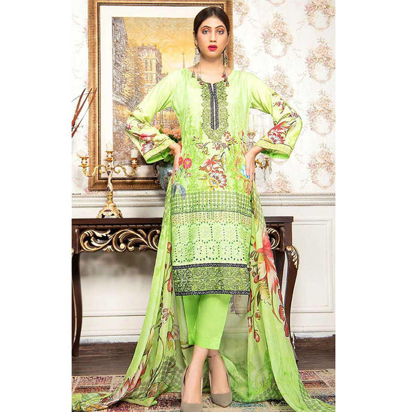 Zaarish Embroidered Unstitched 3Pcs Suit - Ay-2834, Women, 3Pcs Shalwar Suit, Rana Arts, Chase Value
