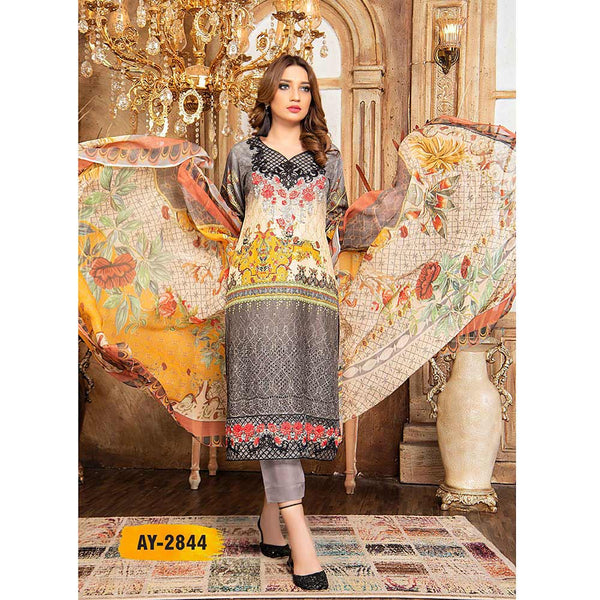 Zaarish Embroidered Unstitched 3Pcs Suit - Ay-2844, Women, 3Pcs Shalwar Suit, Rana Arts, Chase Value
