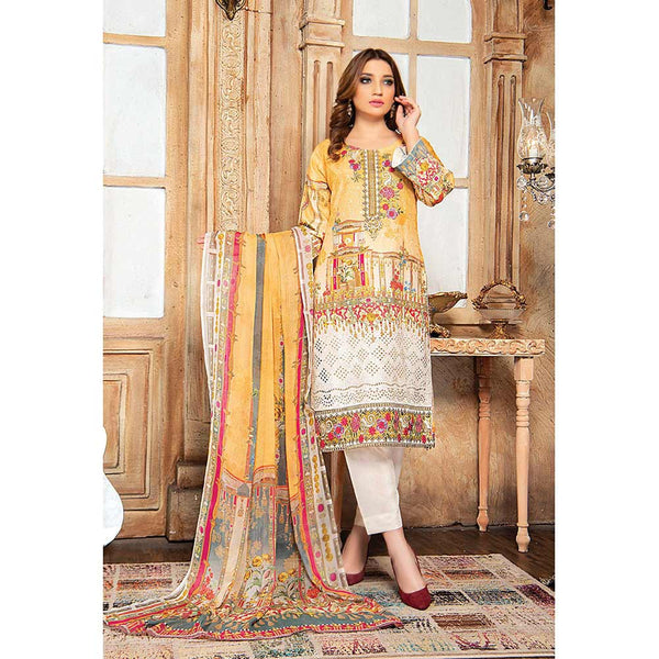 Zaarish Embroidered Unstitched 3Pcs Suit - Ay-2846, Women, 3Pcs Shalwar Suit, Rana Arts, Chase Value