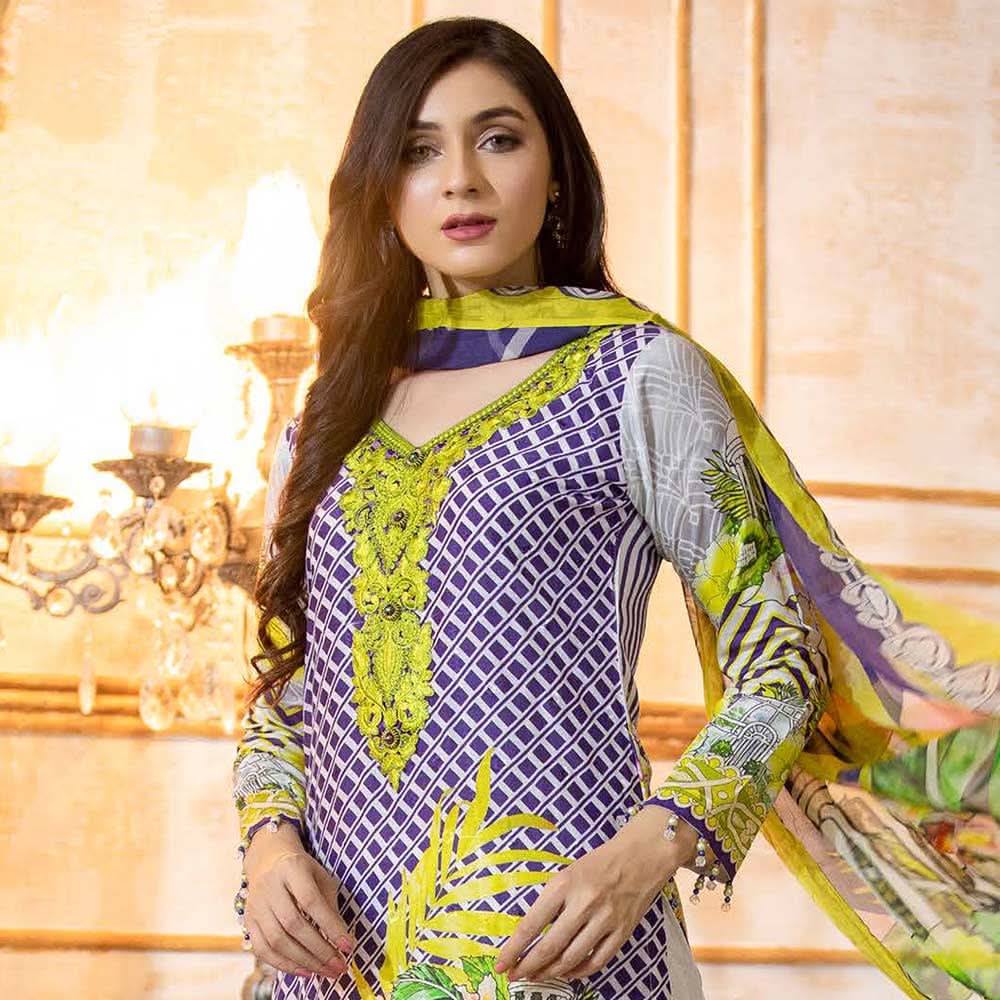 Floriani Viscose ChickenKari Embroidered Unstitched 3Pcs Suit - AY-2851, Women, 3Pcs Shalwar Suit, Rana Arts, Chase Value