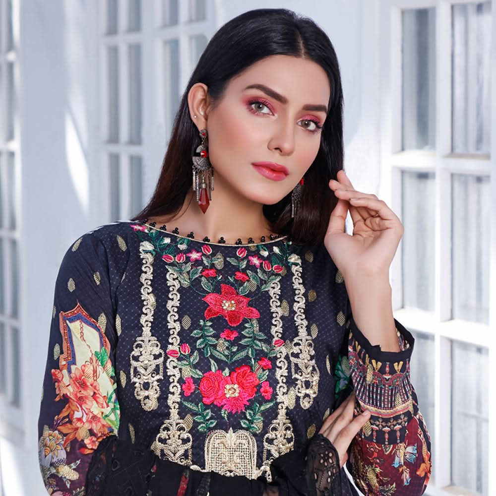 RA Emerald Jacquard Broshia Lawn 3 Pcs Un-Stitched Suit - 3, Women, 3Pcs Shalwar Suit, Rana Arts, Chase Value