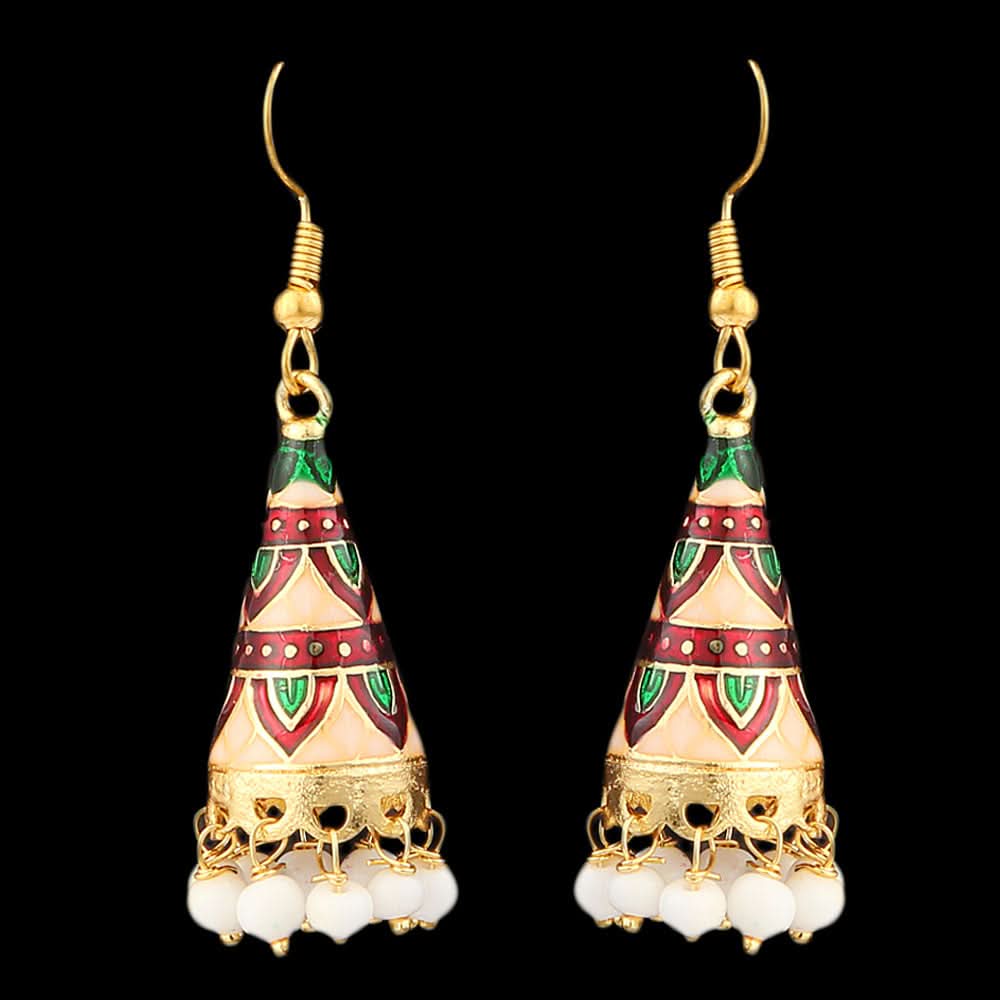 Women's Fancy Ear Jhumki - Golden - Green, Jewellery, Chase Value, Chase Value