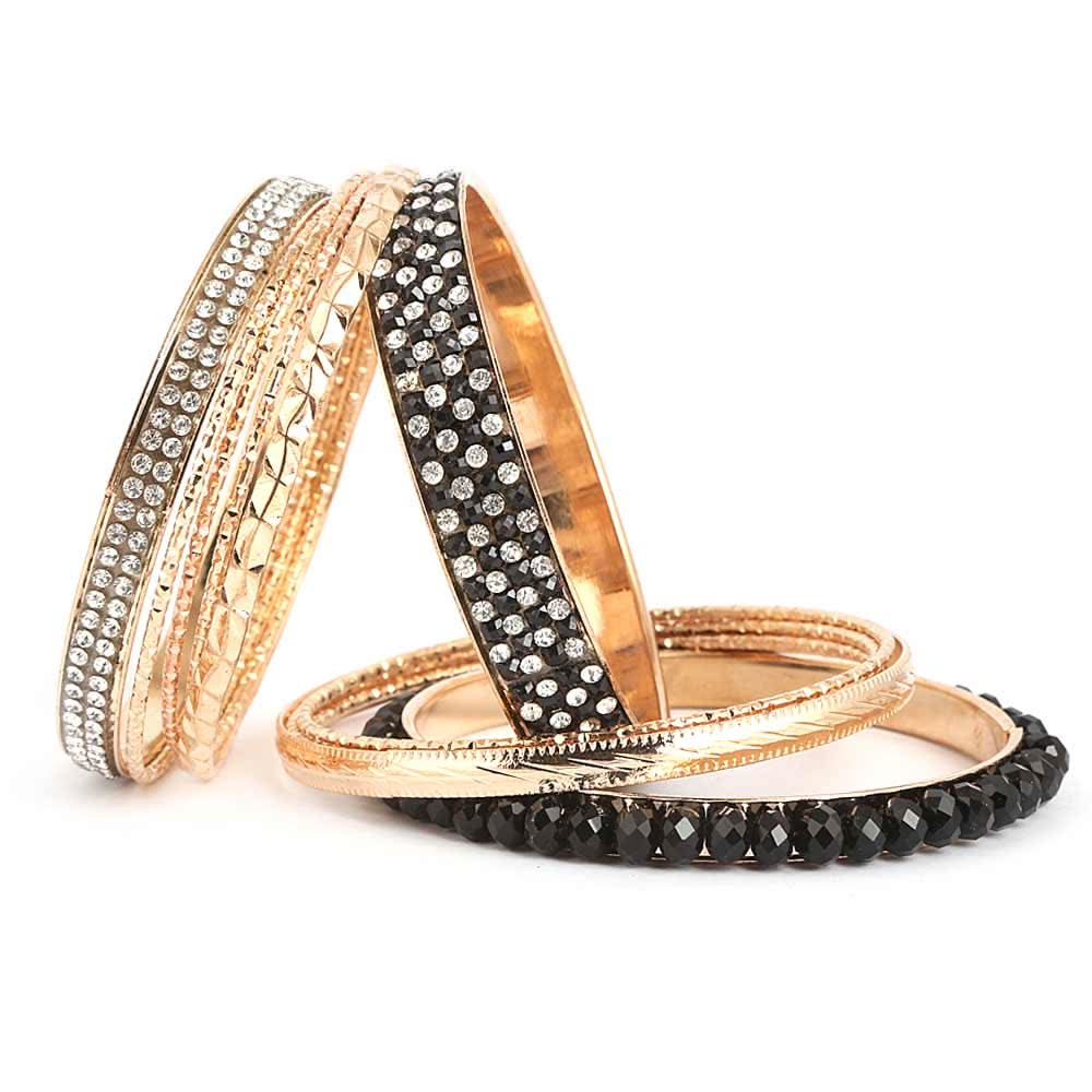 Women's Fancy Bangles 11 Pcs - Black - test-store-for-chase-value