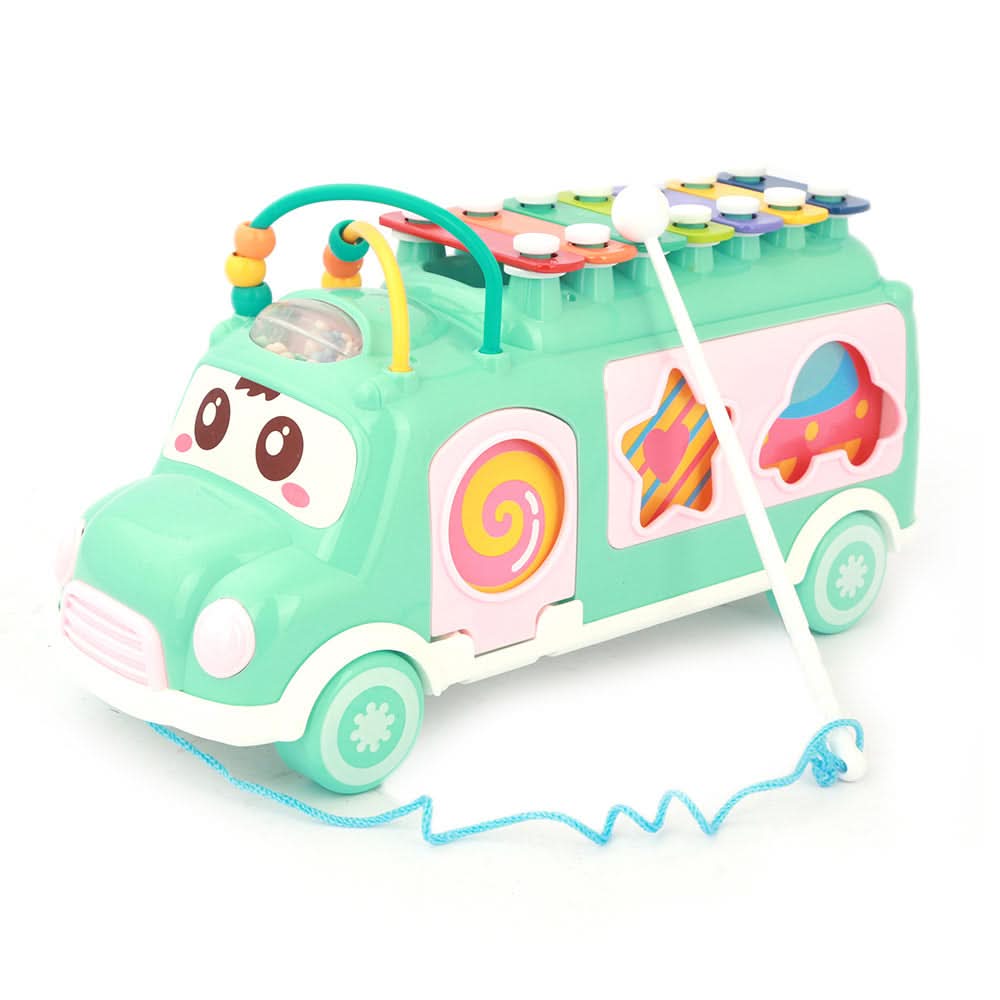 Happy Colorful Bus With Musical Instrument - Sea Green, Kids, Musical Toys, Chase Value, Chase Value