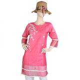 Women's Embroidered Kurti - Pink, Women, Ready Kurtis, Chase Value, Chase Value