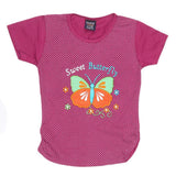 Girls Half Sleeve Embroidered T-Shirt - Dark Purple, Kids, Girls T-Shirts, Chase Value, Chase Value