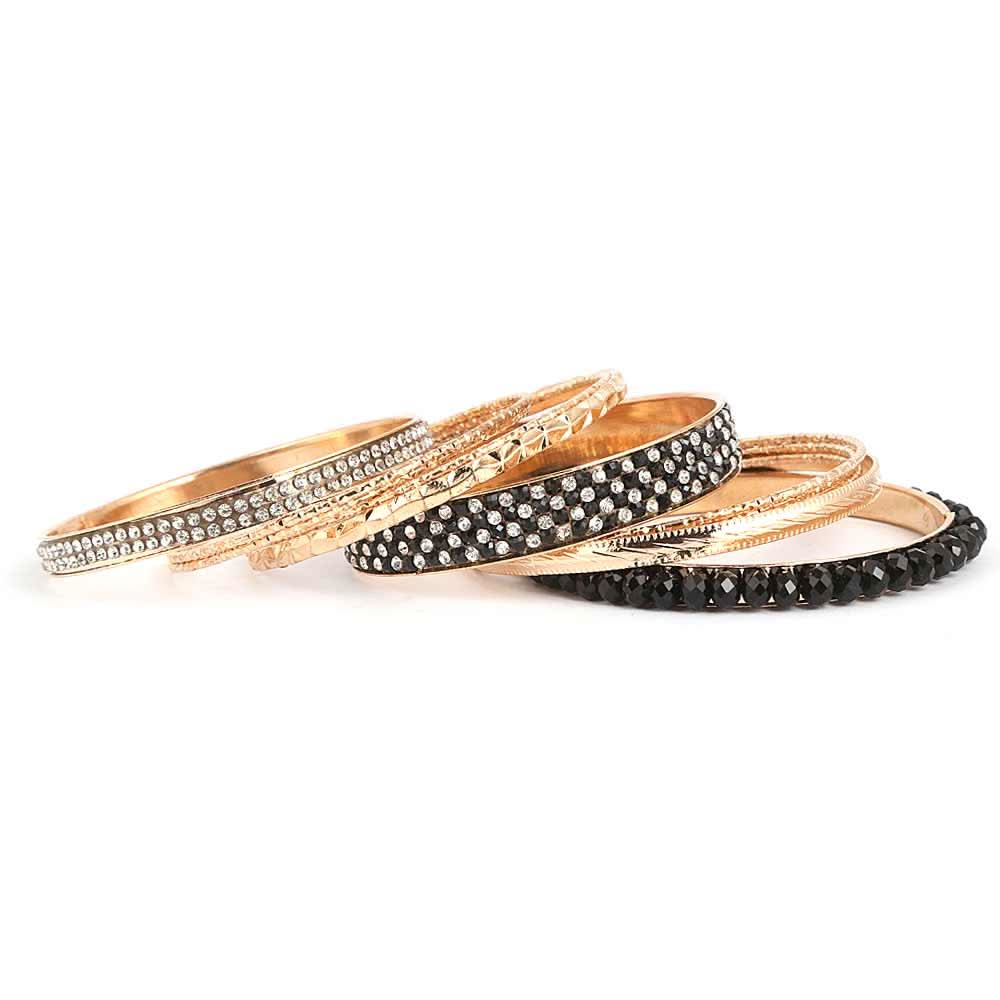 Women's Fancy Bangles 11 Pcs - Black - test-store-for-chase-value