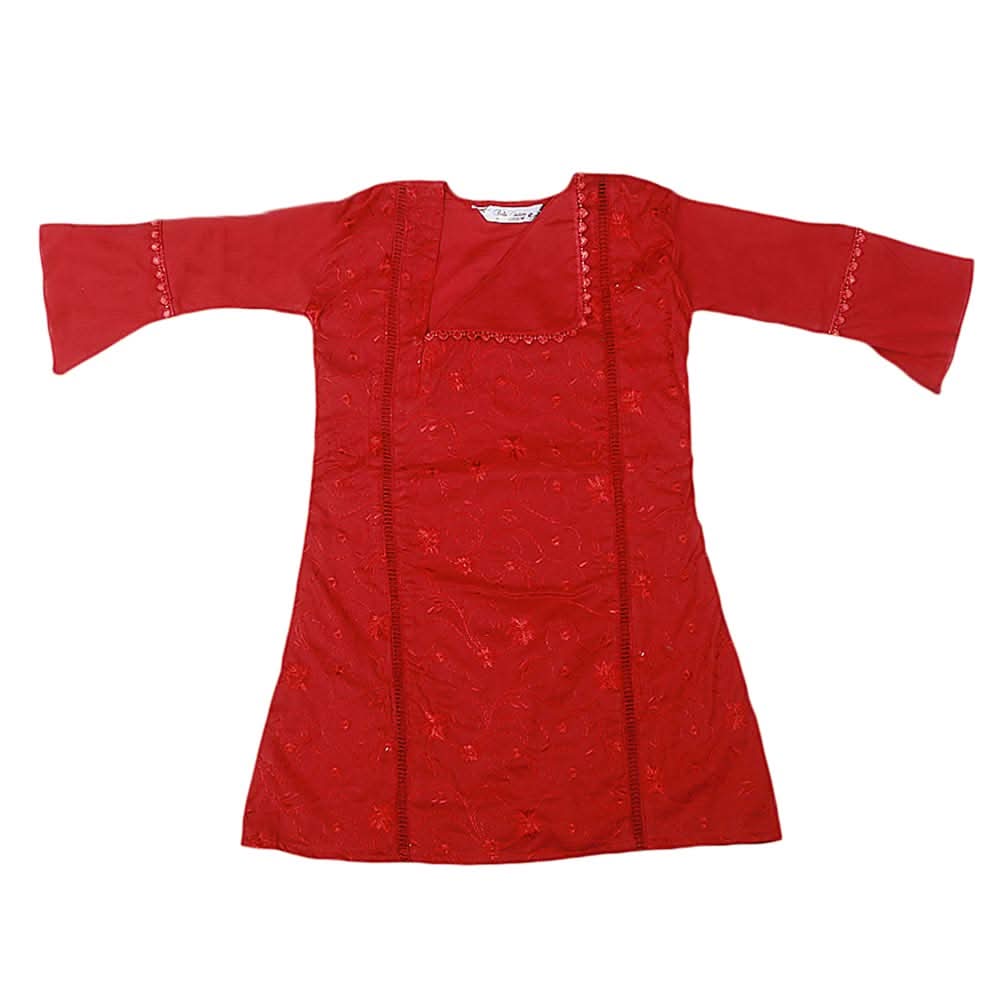 Girls Embroidered Cotton Suit 2 Pcs - Maroon, Kids, Girls Sets And Suits, Chase Value, Chase Value
