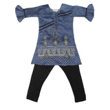 Girls Embroidered Masuri Suit 3 Pcs - Grey, Kids, Girls Sets And Suits, Chase Value, Chase Value