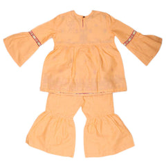 Girls Embroidered Cotton Suit 2 Pcs - Peach, Kids, Girls Sets And Suits, Chase Value, Chase Value