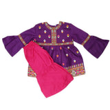 Girls Embroidered Cotton Suit 2 Pcs - Purple, Kids, Girls Sets And Suits, Chase Value, Chase Value
