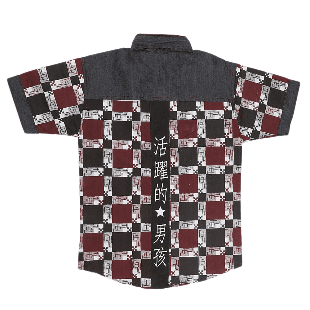 Boys Casual Shirt - Maroon - test-store-for-chase-value